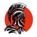 Roman soldier or Gladiator inside circle. Vector illustration Royalty Free Stock Photo