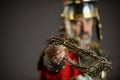 Roman Soldier holding a crown of thorns Royalty Free Stock Photo