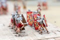 Roman soldiers battle, miniature scene