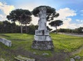 Roman statue Minerva - Vittoria Alata - located in archaeological site at Ostia Antica - Rome - Italy