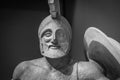 Roman statue of warrior in helmet Royalty Free Stock Photo