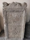 Roman stella with inscriptions on latin on front side Sremska Mitrovica Serbia