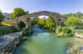 Roman stone bridge in Cangas de Onis Royalty Free Stock Photo