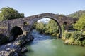 Roman stone bridge in Cangas de Onis Royalty Free Stock Photo