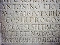 Stone Carved Text at Capitoline Museum, Rome, Italy Royalty Free Stock Photo