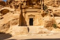 Roman-style Nabatean temple at Little Petra, Jordan Royalty Free Stock Photo