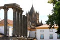 Roman Temple and cathedral in Evora, Portugal Royalty Free Stock Photo