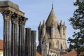 Roman Temple in the city of Evora in Portugal