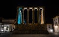 Roman temple of evora night photography centre of city world heritage site Royalty Free Stock Photo