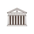 Roman temple, Greek, bank, building, illustration logo, symbol, design template