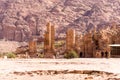 Roman temple ruins - Nabataeans capital city, Petra, Jordan Royalty Free Stock Photo