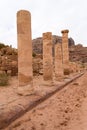 Roman temple ruins - Nabataeans capital city, Petra, Jordan Royalty Free Stock Photo