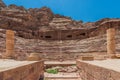 Roman theater arena in nabatean city of petra jordan Royalty Free Stock Photo