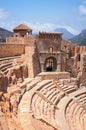 Roman theatre in Cartagena, Spain with people