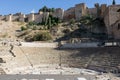 The roman theatre  at the foot of the famous Alcazaba fortress in Malaga, Spain Royalty Free Stock Photo