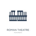 roman theatre of merida icon in trendy design style. roman theatre of merida icon isolated on white background. roman theatre of