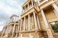 The Roman Theatre proscenium bottom profile in Merida Royalty Free Stock Photo