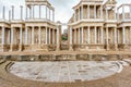 The Roman Theatre proscenium in Merida Royalty Free Stock Photo