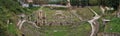 Roman theatre of Voltera, a view from Volterra city walls, Tuscany Royalty Free Stock Photo