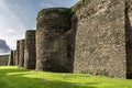 The Roman wall of Lugo surrounds the historic center of the Galician city of Lugo in the province of the same name in Spain Royalty Free Stock Photo