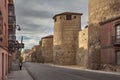 Roman walls wtih defensive towers in Leon, Spain