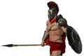 Roman warrior cartoon in a magic background