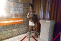 Roman warrior dummy and a old column