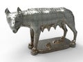 Roman wolf metal statue Royalty Free Stock Photo