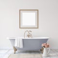 Romance bathroom. Interior mockup. 3d render