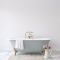 Romance bathroom. Interior mockup. 3d render