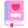 Romance book icon, Love and heart vector
