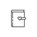 Romance book line icon