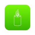 Romance candle icon green vector Royalty Free Stock Photo