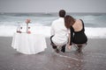 Romance Engagement Couple Love Beach Ocean Lovers Relationship Royalty Free Stock Photo