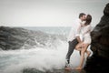 Romance Engagement Couple Love Beach Ocean Lovers Relationship Royalty Free Stock Photo