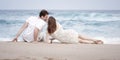 Romance Engagement Couple Love Beach Ocean Lovers Relationship Royalty Free Stock Photo