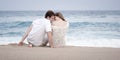 Romance Engagement Couple Love Beach Ocean Lovers Relationship Royalty Free Stock Photo