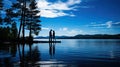 romance lake couple Royalty Free Stock Photo