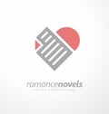 Romance novels and love stories minimal logo