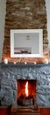 Romance old style irish cottage fireplace with candles