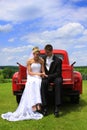 Romance: Two Lovers with Classic Truck Royalty Free Stock Photo