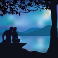 Romance Under the Moon, Vector illustrations