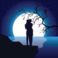 Romance Under the Moon, Vector illustrations