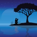 Romance Under the Moon, Vector illustrations