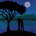 Romance Under the Moon, Vector illustrations
