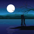 Romance Under the Moon, Vector illustrations