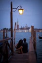 Romance in Venice. Royalty Free Stock Photo