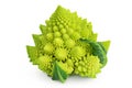 Romanesco broccoli cabbage or Roman Cauliflower isolated on white background with clipping path and full depth of field Royalty Free Stock Photo