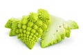 Romanesco broccoli cabbage or Roman Cauliflower isolated on white background with clipping path and full depth of field Royalty Free Stock Photo
