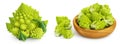 Romanesco broccoli cabbage or Roman Cauliflower isolated on white background with full depth of field Royalty Free Stock Photo